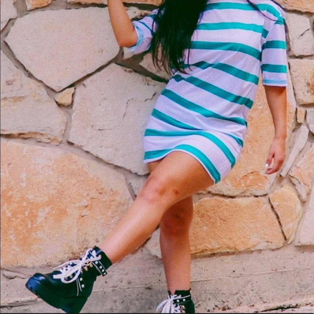 Nasty Gal Striped Tee Shirt Dress